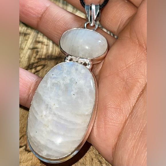 Large Rainbow Moonstone “The Visionary Stone” Pendant 3” - Picture 7 of 16